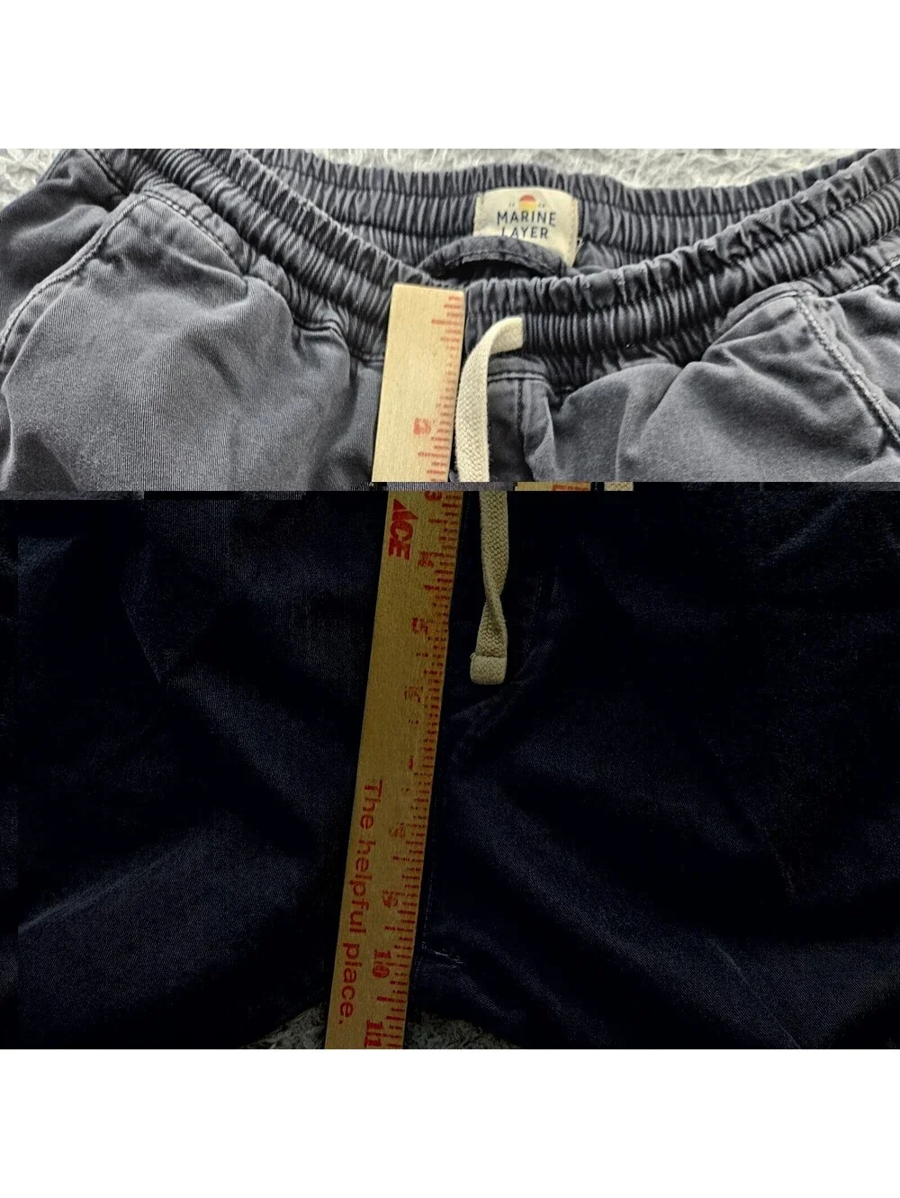 Marine Layer Drawstring Chino Pants Men Medium Gray Cotton Tencel Soft